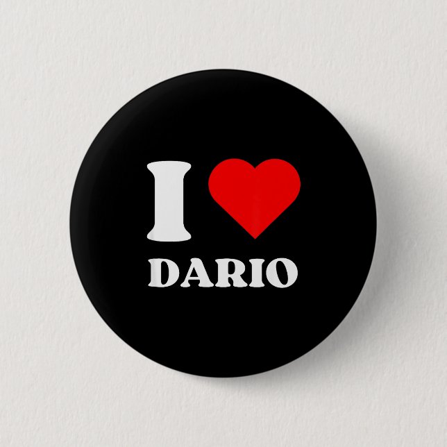 I Love Dario I Heart Dario Name Y2k Valentines Day Button (Vorderseite)