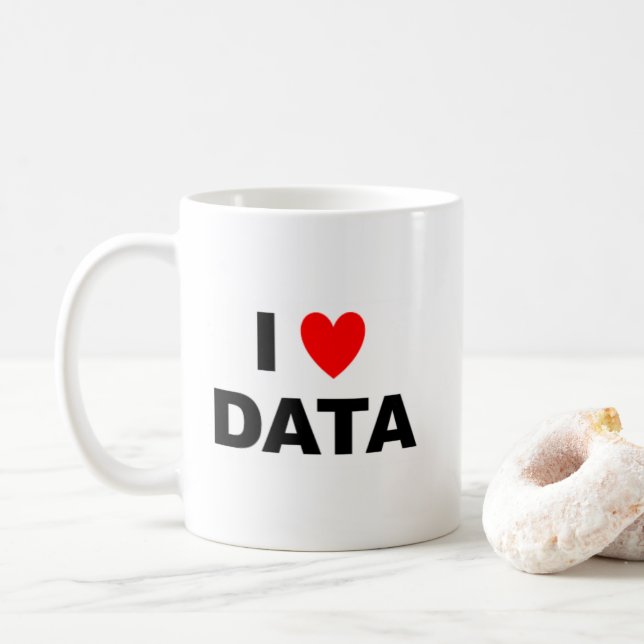 I Love Data Mug | Geek Coffee Cup (Avec donut)
