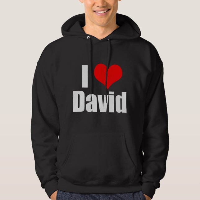 I Love David Hoodie (Vorderseite)