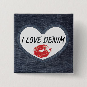 I Love Denim 5.1 cm (2") Carré Badge