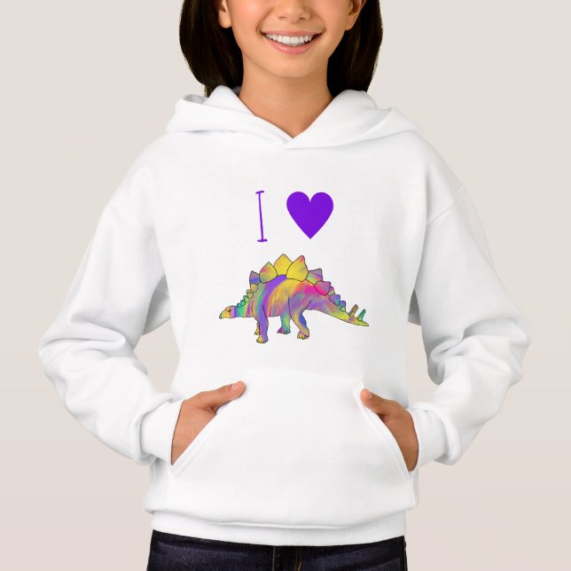 I Love Dinosaur mignon coloré Rainbow Stegosaurus (Devant)