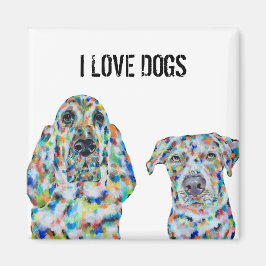 I Love Dogs Art Magnet