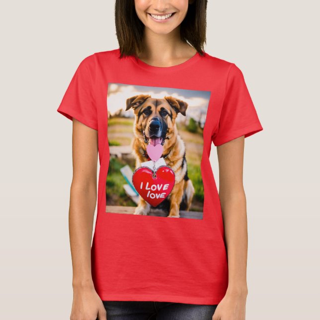 "I Love Dogs Women's T-Shirt Design" (Devant)