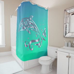 I Love Dolphins Douche Rideau