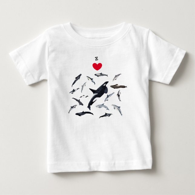 I love dolphins - Herr die Delphine Baby T-shirt (Vorderseite)