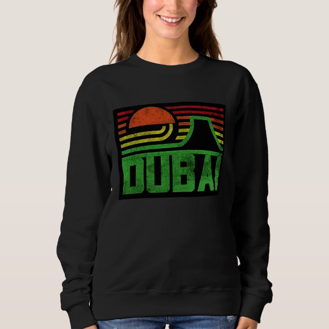 I Love Dubai Cool Retro Dubai Sunset Illustration  Sweatshirt (Vorderseite)