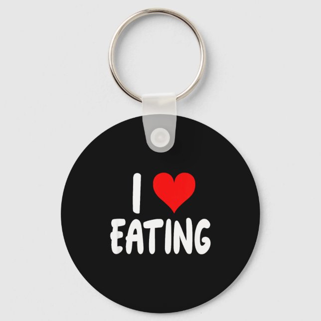 I Love Eating Food - Heart -  Schlüsselanhänger (Vorderseite)