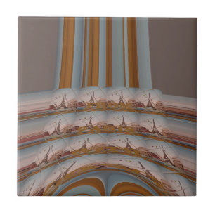 I Love Eiffel Tower Paris With Love blue sky colo Fliese