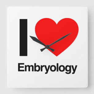 i love embryology quadratische wanduhr