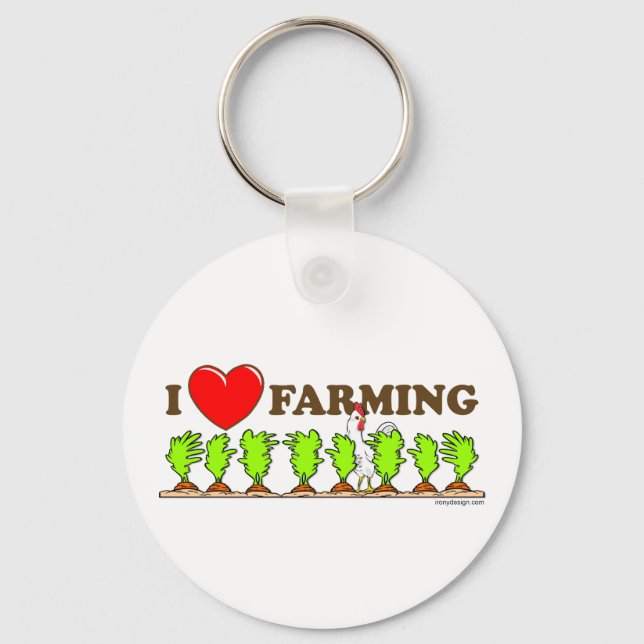 I Love Farming Schlüsselanhänger (Vorderseite)