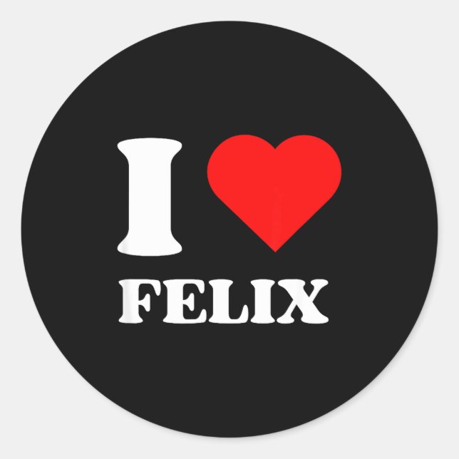 I Love Felix I Heart Felix Name Y2k Valentines Day Runder Aufkleber (Vorderseite)