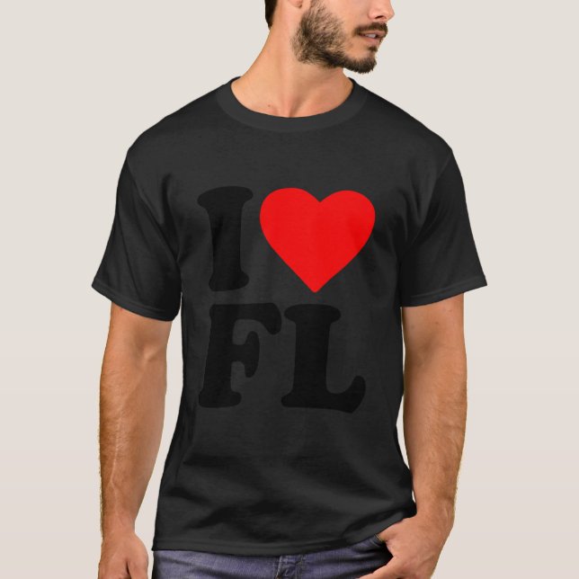 I Love Fl Heart Design Florida Home State Pride T-Shirt (Vorderseite)