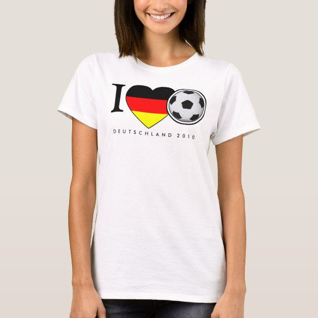 I Love Football Deutschland 2010 Fussball T-Shirt (Vorderseite)