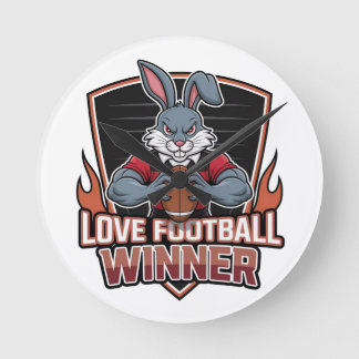 I love football runde wanduhr