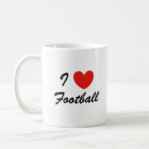 I Love Football Sports Typographie Café Mug