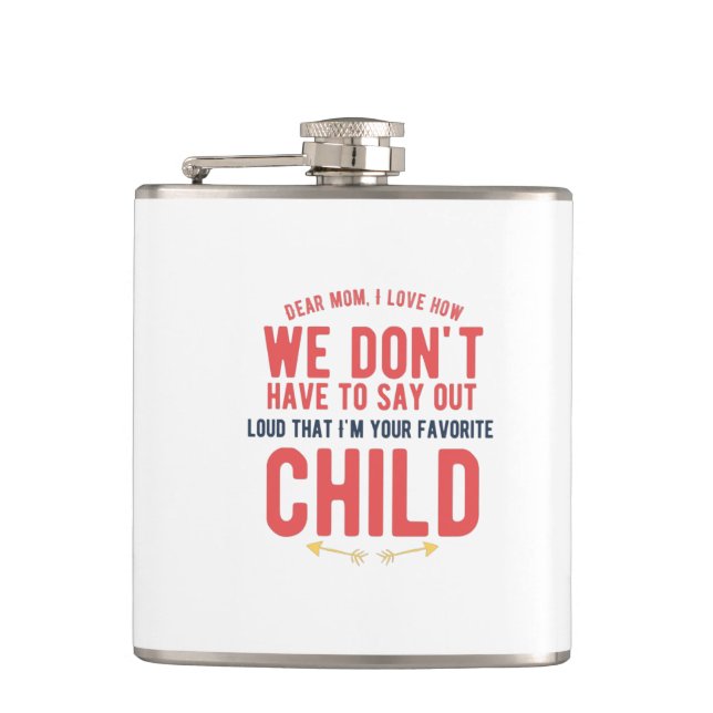 I love Funny mothers day gift for mother mom m Flachmann (Vorderseite)