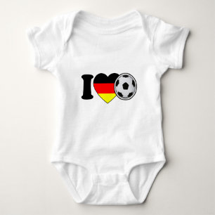 "I Love Fussball" - Mit beliebtem Deutschlandherz Baby Strampler