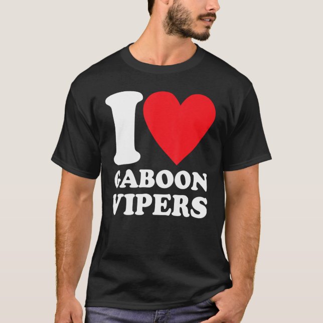 I Love Gaboon Vipers Retro T-Shirt (Vorderseite)