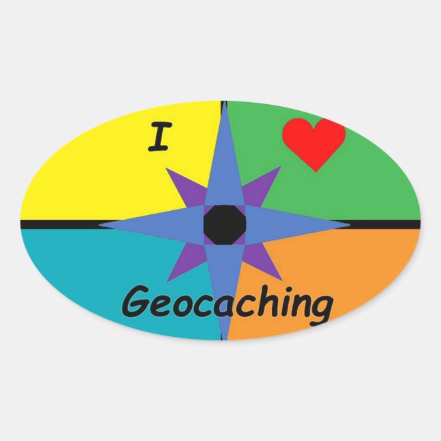 I Love Géocaching autocollant (Devant)