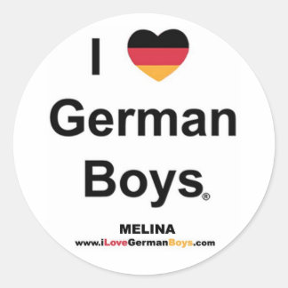 I Love German Boys Runder Aufkleber