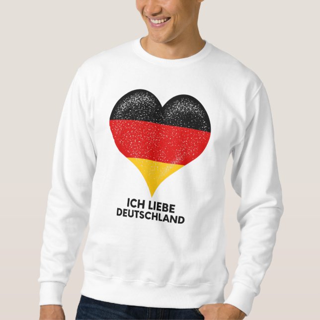 I love German people and Germany country Heart Sweatshirt (Vorderseite)