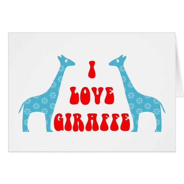 I Love Giraffe (Bleu) (Devant horizontal)
