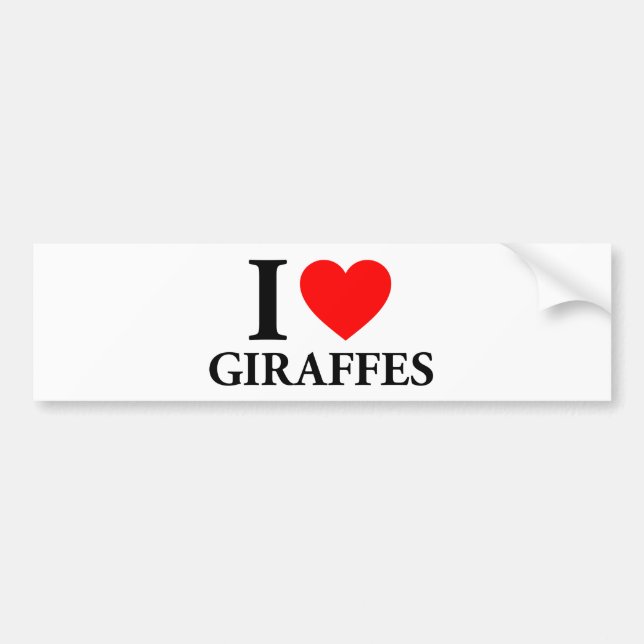 I Love Giraffes Autoaufkleber (Vorne)