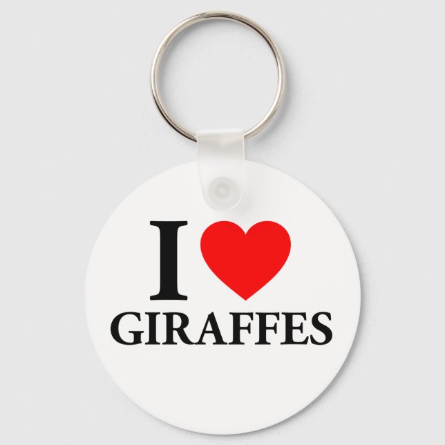 I Love Giraffes Schlüsselanhänger (Vorderseite)