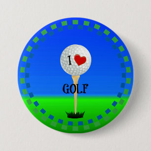 I Love Golf Button