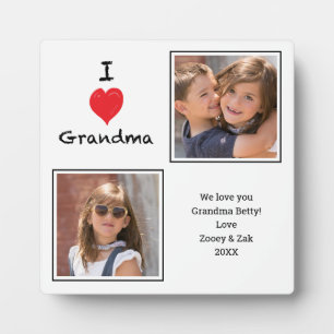 I Love Grandma 2 Photo Plaque