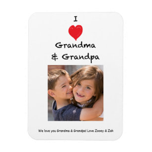 I Love Grandma and Grand-mère Photo Magnet Keepsak