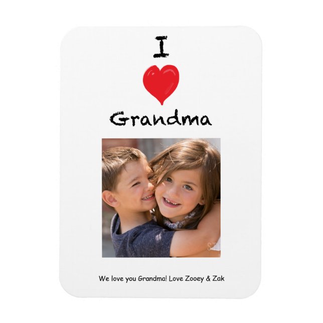 I Love Grandma Photo Magnet Keepsaké (Vertical)