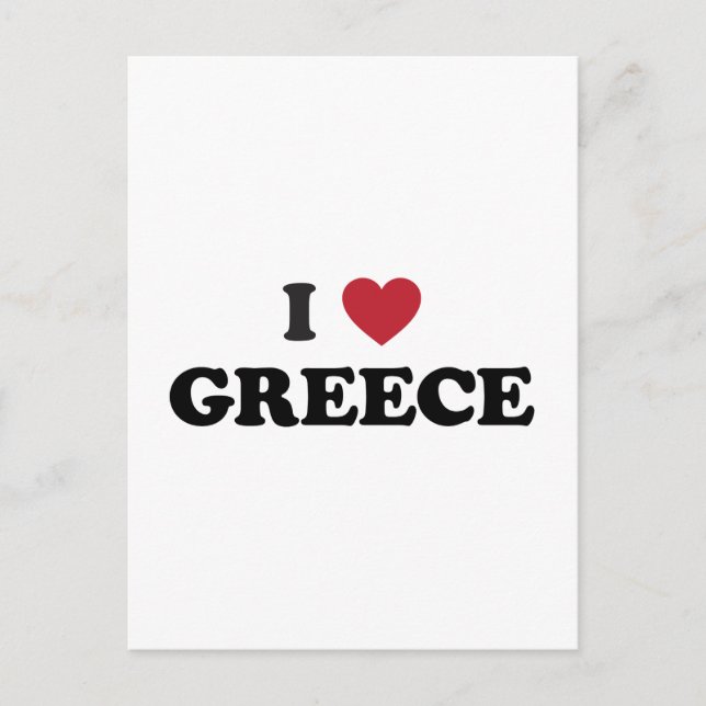 I Love Greece Postkarte (Vorderseite)