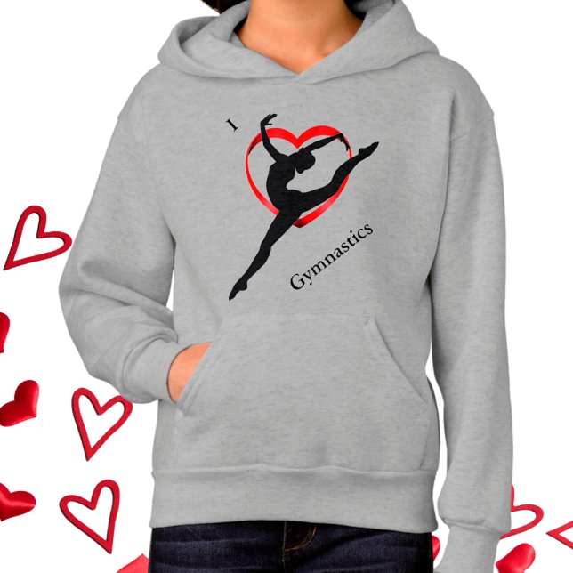 I Love Gymnastique Sweat - shirt à capuche de coeu (Créateur téléchargé)