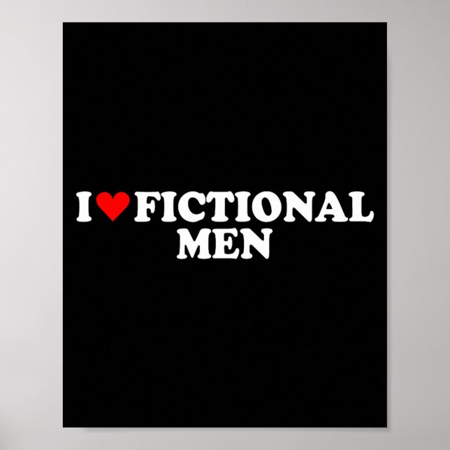 I Love Heart Fictional Men Simple Cute Funny Readi Poster (Vorne)