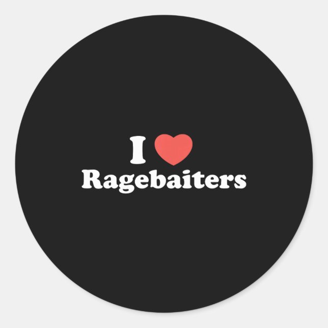 I Love Heart Ragebaiters  Runder Aufkleber (Vorderseite)