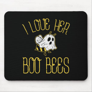 I Love Her Boo Bees Paare Halloween Adult Costum Mousepad