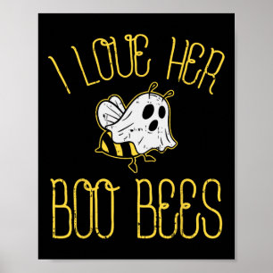 I Love Her Boo Bees Paare Halloween Adult Costum Poster