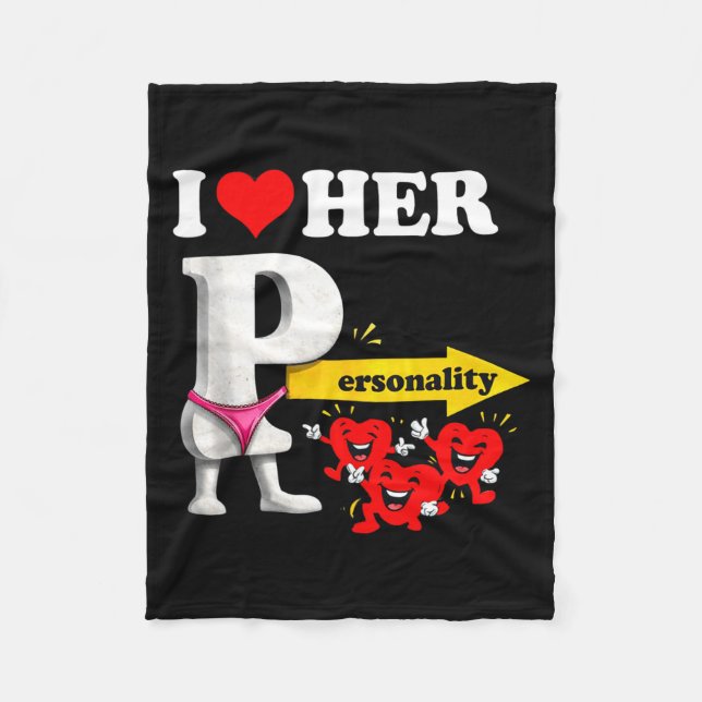 I Love Her Ity Funny Valentine's Day Couple Matchi Fleecedecke (Vorderseite)
