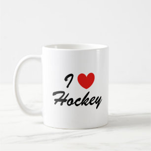 I Love Hockey Sports Typographie Café Mug