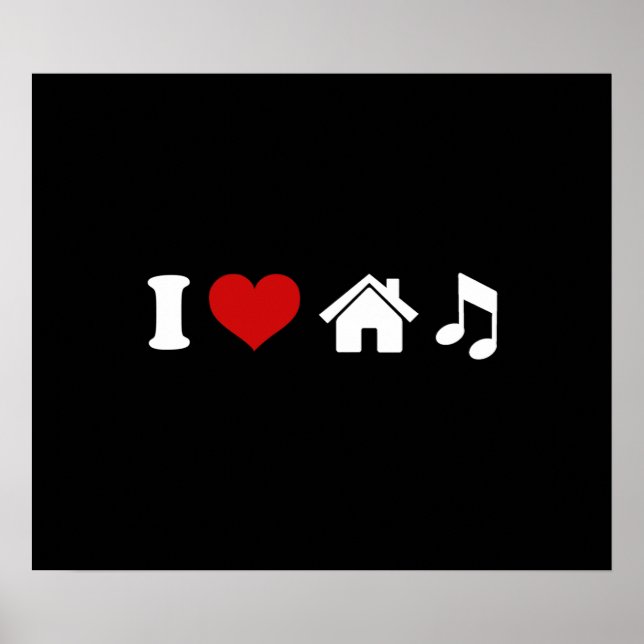 I Love House Music Poster | Danse de la fête d'Ibi (Devant)