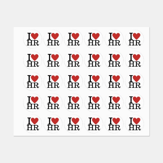 I ❤️ Love HR Vêtements Sticker - Personnel du mini (Feuille)