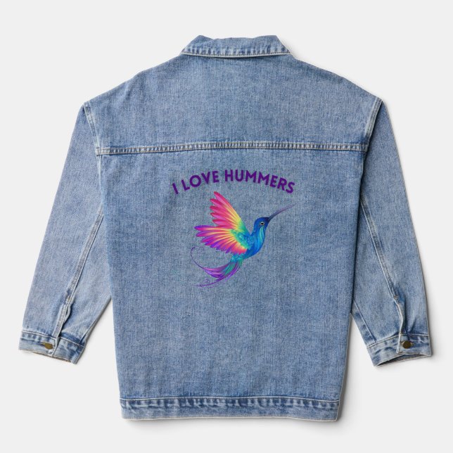 I Love Hummers Exotic Rainbow Hummingbird Flying (Verso)