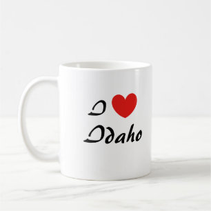 I Love Idaho Coeur Typographie Café Mug