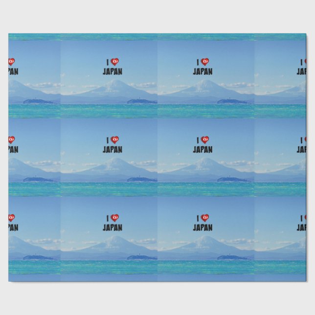 "I Love Japan," Mt. Fuji Geschenkpapier (Saum)