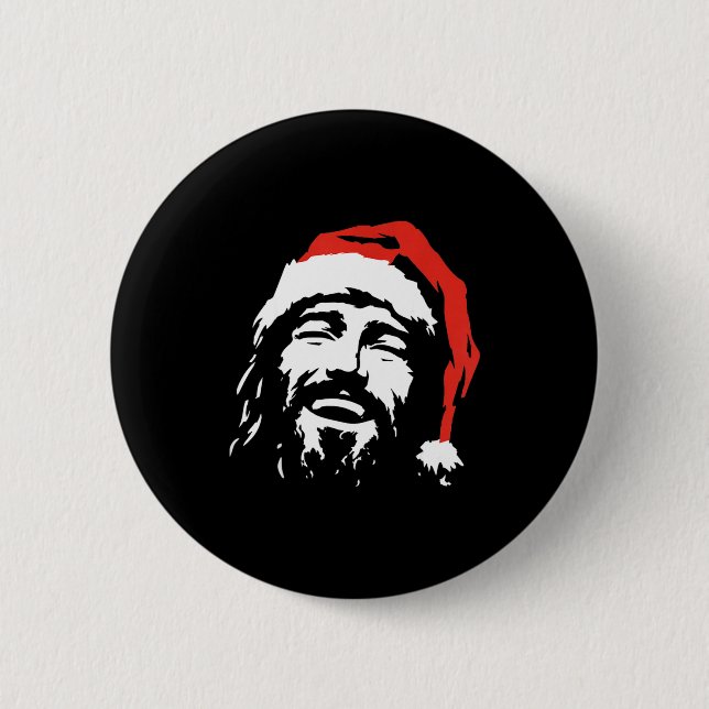 I Love Jesus Christmas Green  Button (Vorderseite)