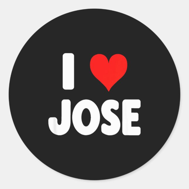 I Love Jose - Heart  Runder Aufkleber (Vorderseite)