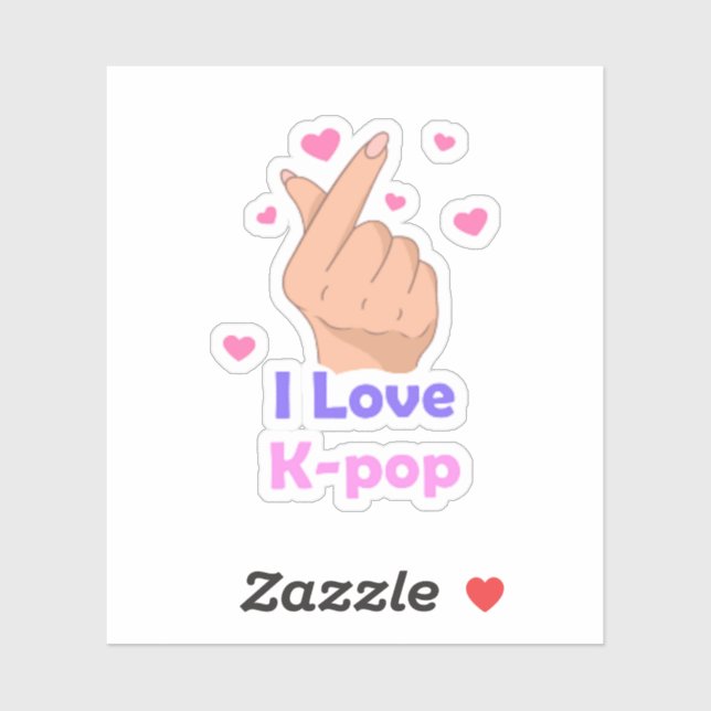 I Love Kpop Vinyl Sticker (Feuille)