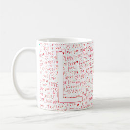 I Love L You — Personalized Initial “L” Romantic D Kaffeetasse