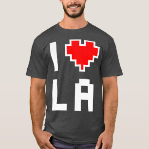 I Love LA Pixel coeur for Louisiana gamer TShirt